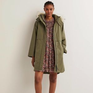 Boden Waterproof Borg Lined Parka Green